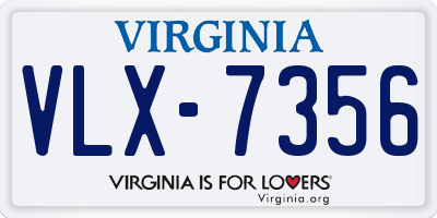 VA license plate VLX7356
