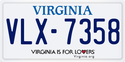 VA license plate VLX7358
