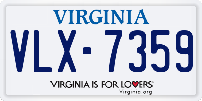 VA license plate VLX7359