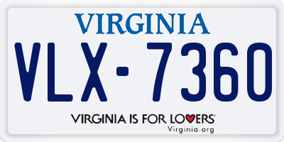 VA license plate VLX7360