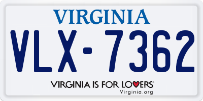 VA license plate VLX7362