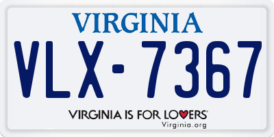 VA license plate VLX7367