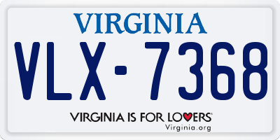 VA license plate VLX7368