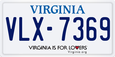 VA license plate VLX7369