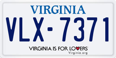 VA license plate VLX7371