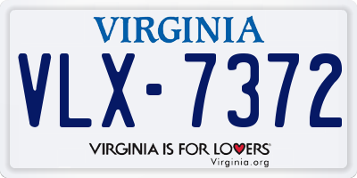 VA license plate VLX7372
