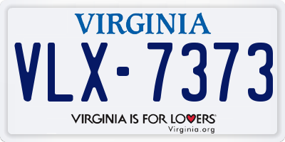 VA license plate VLX7373