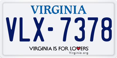 VA license plate VLX7378