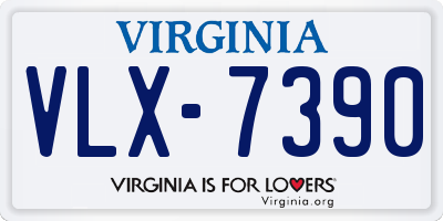 VA license plate VLX7390