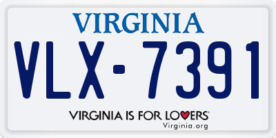 VA license plate VLX7391
