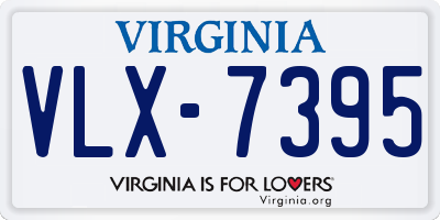 VA license plate VLX7395