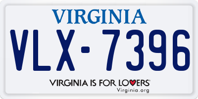 VA license plate VLX7396