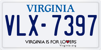 VA license plate VLX7397