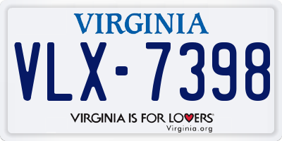 VA license plate VLX7398