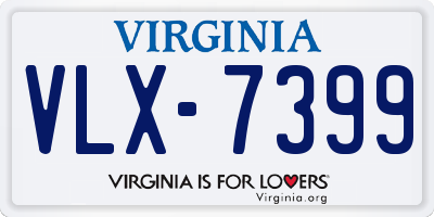VA license plate VLX7399