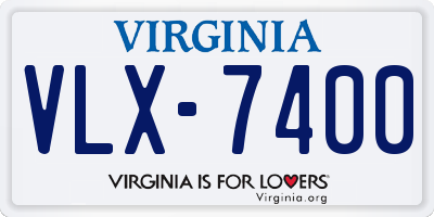 VA license plate VLX7400