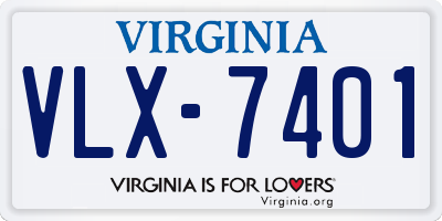 VA license plate VLX7401