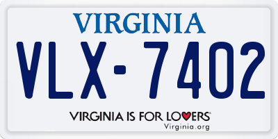 VA license plate VLX7402