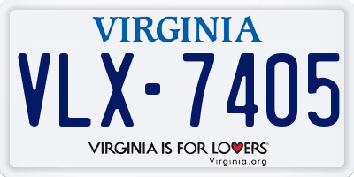 VA license plate VLX7405