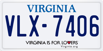 VA license plate VLX7406