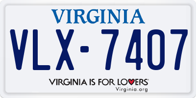 VA license plate VLX7407