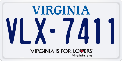VA license plate VLX7411
