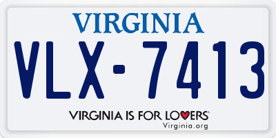 VA license plate VLX7413