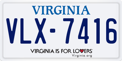 VA license plate VLX7416