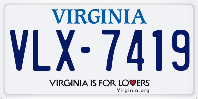 VA license plate VLX7419