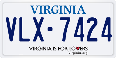 VA license plate VLX7424