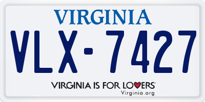 VA license plate VLX7427