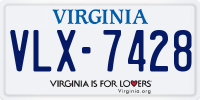VA license plate VLX7428