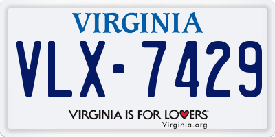 VA license plate VLX7429
