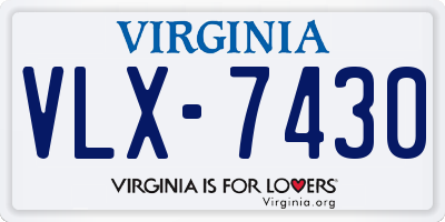 VA license plate VLX7430