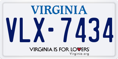 VA license plate VLX7434