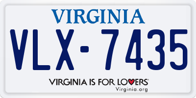 VA license plate VLX7435