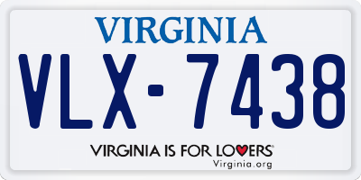 VA license plate VLX7438