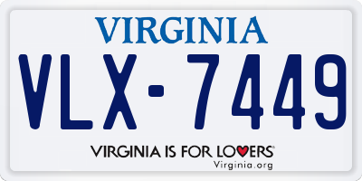 VA license plate VLX7449