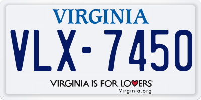 VA license plate VLX7450