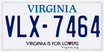 VA license plate VLX7464