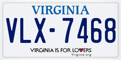 VA license plate VLX7468