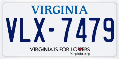 VA license plate VLX7479