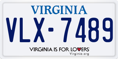 VA license plate VLX7489