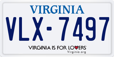 VA license plate VLX7497