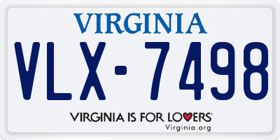 VA license plate VLX7498