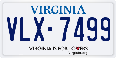 VA license plate VLX7499