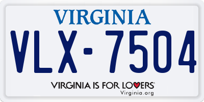 VA license plate VLX7504
