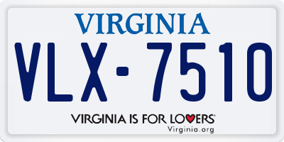 VA license plate VLX7510