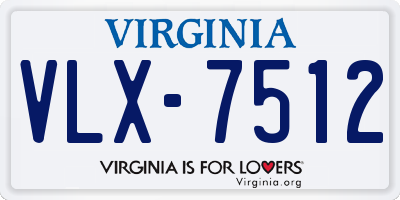 VA license plate VLX7512