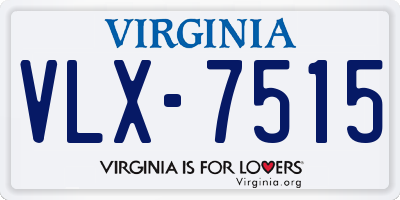 VA license plate VLX7515